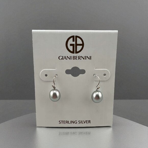 Giani Bernini Gray Cultured Freshwater Pearl Earrings Sterling Silver - Picture 1 of 10